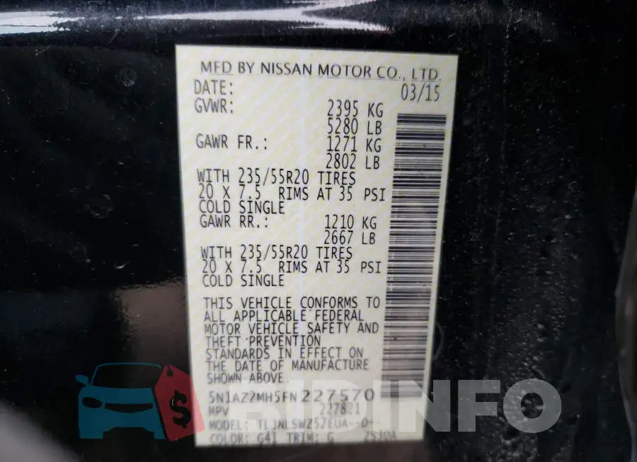 5N1AZ2MH5FN227570 Photo# 12