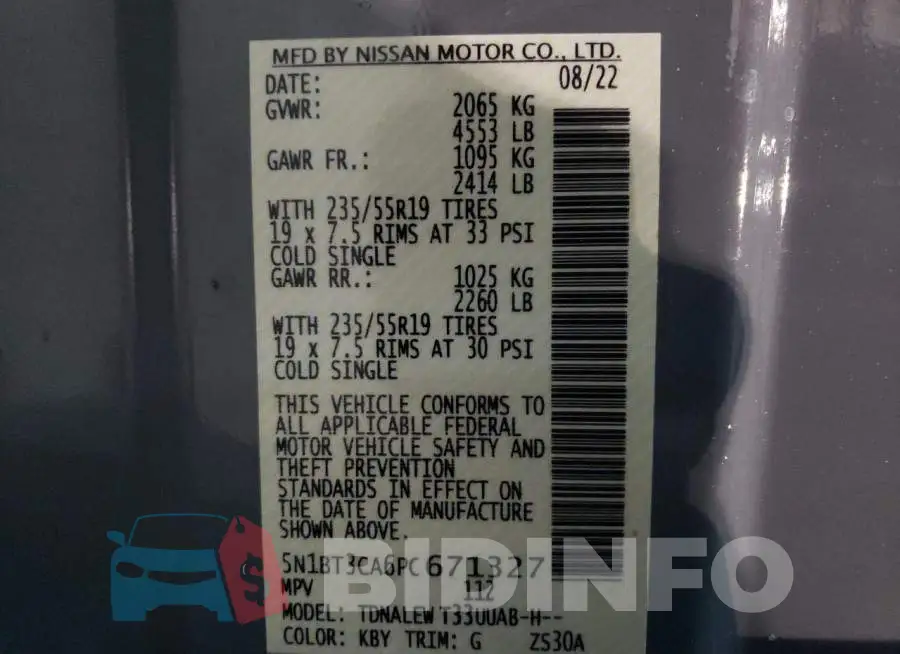 5N1BT3CA6PC671327 Photo# 13