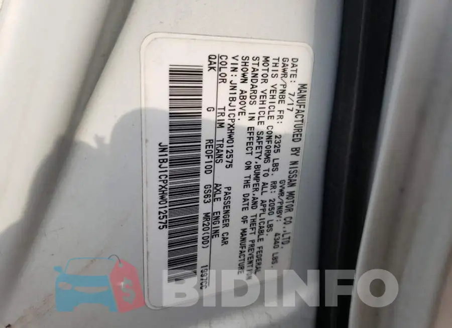 JN1BJ1CPXHW012575 Photo# 13