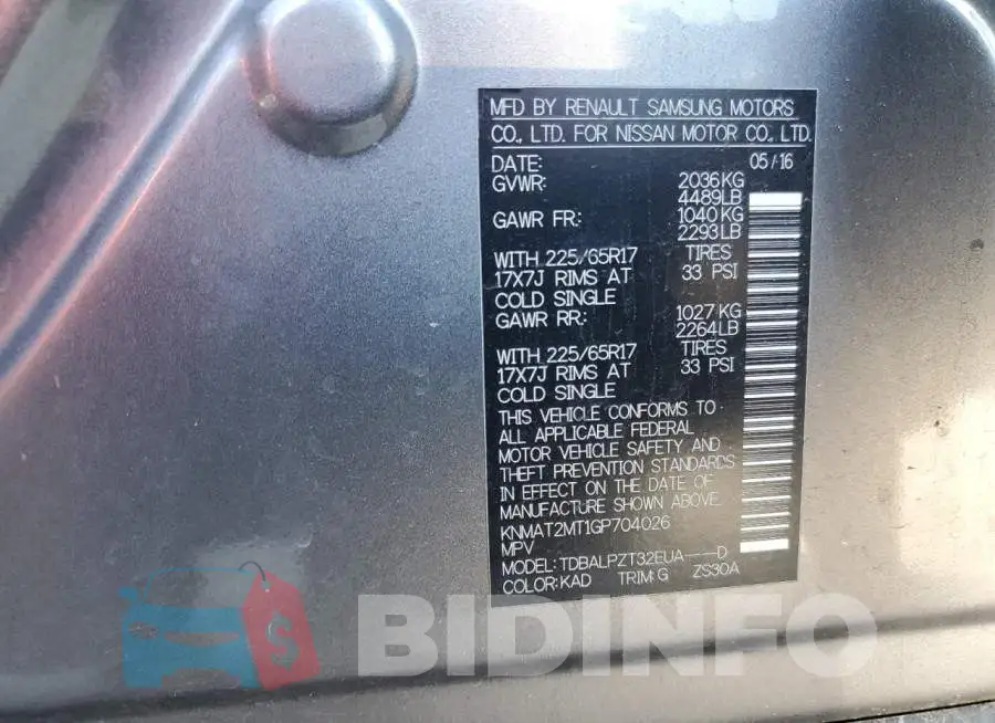 KNMAT2MT1GP704026 Photo# 14