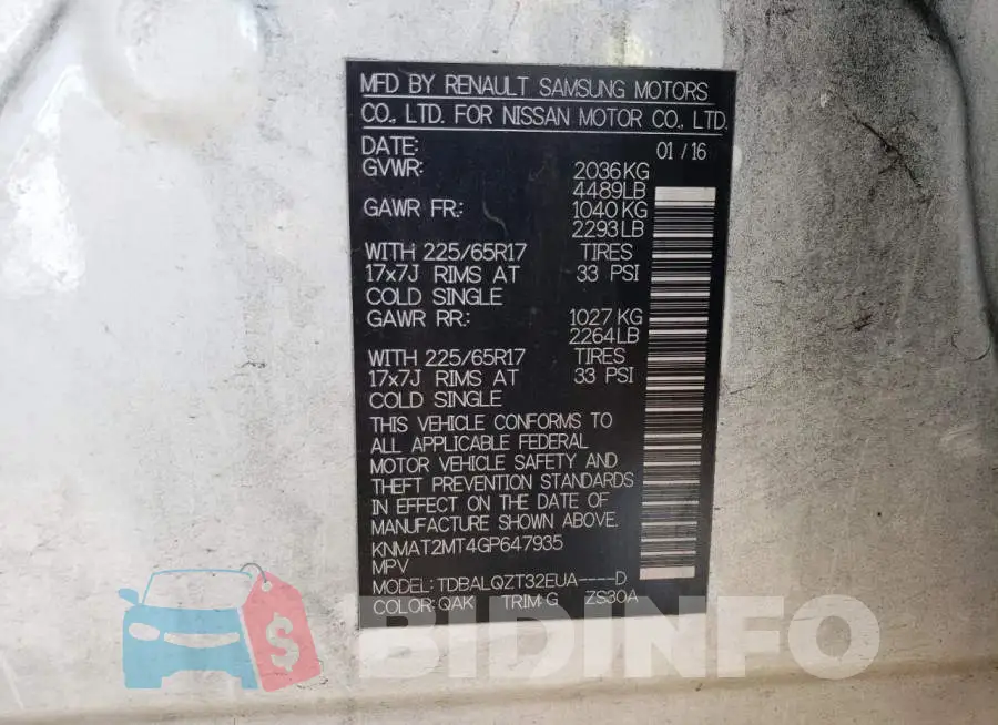 KNMAT2MT4GP647935 Photo# 13