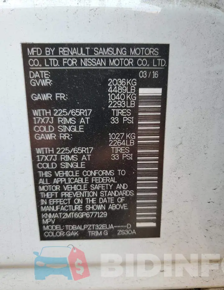 KNMAT2MT6GP677129 Photo# 13
