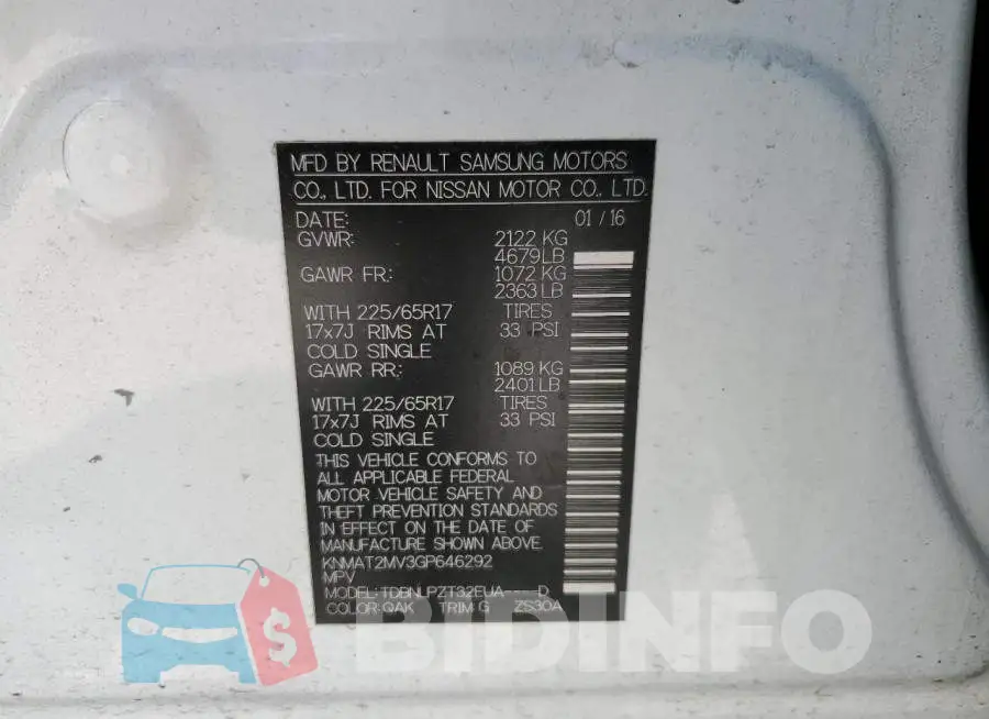 KNMAT2MV3GP646292 Photo# 14