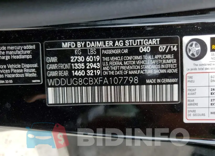 WDDUG8CBXFA107798 Photo# 12