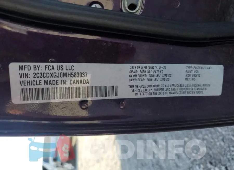 2C3CDXGJ0MH583037 Photo# 13