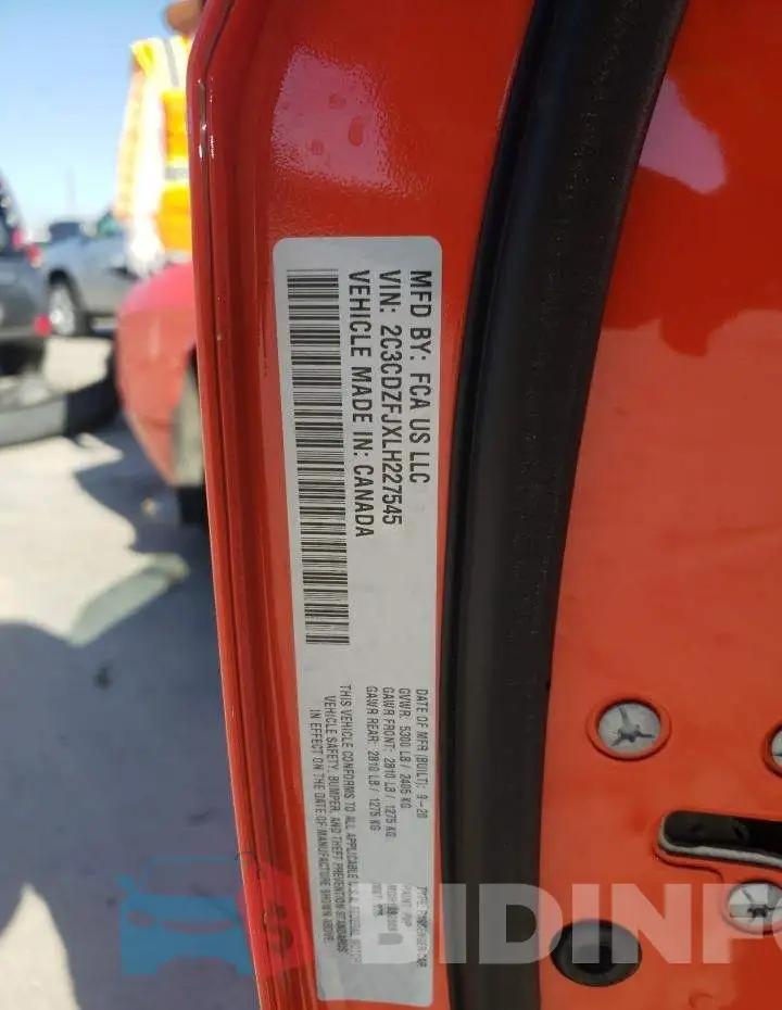 2C3CDZFJXLH227545 Photo# 12