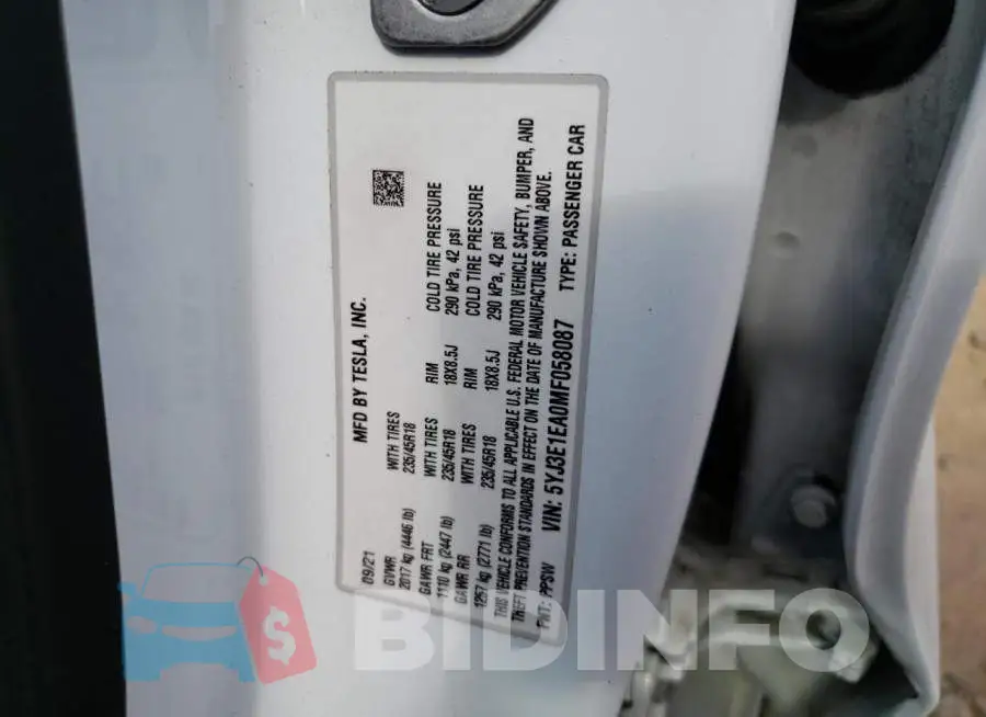 5YJ3E1EA0MF058087 Photo# 12