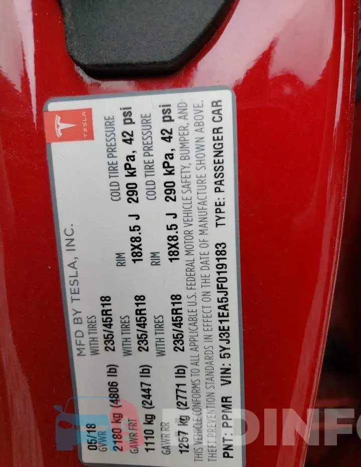 5YJ3E1EA5JF019183 Photo# 12