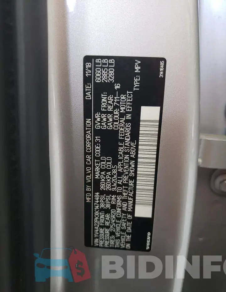 YV4A22PKXK1474484 Photo# 12