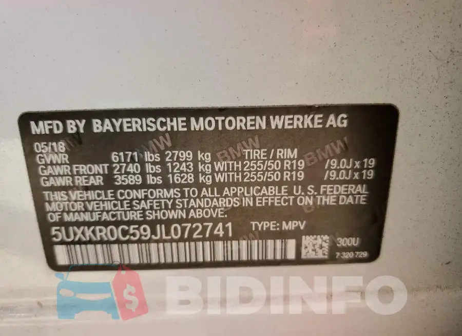 5UXKR0C59JL072741 Photo# 12