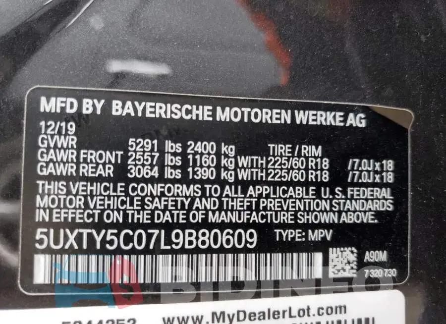 5UXTY5C07L9B80609 Photo# 14