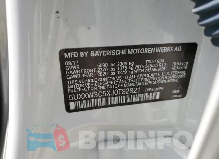 5UXXW3C5XJ0T82821 Photo# 13