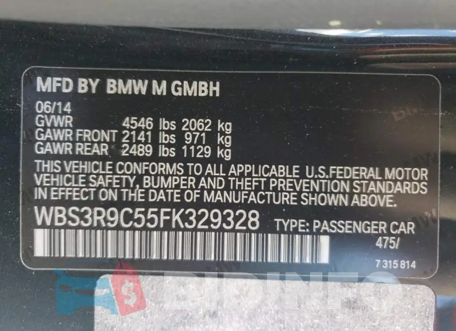WBS3R9C55FK329328 Photo# 12