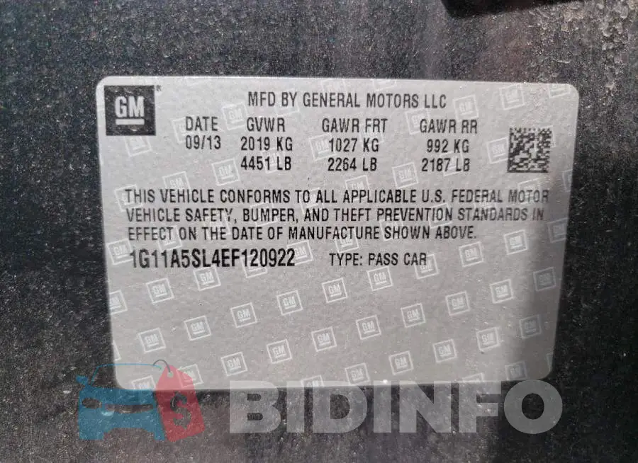 1G11A5SL4EF120922 Photo# 12