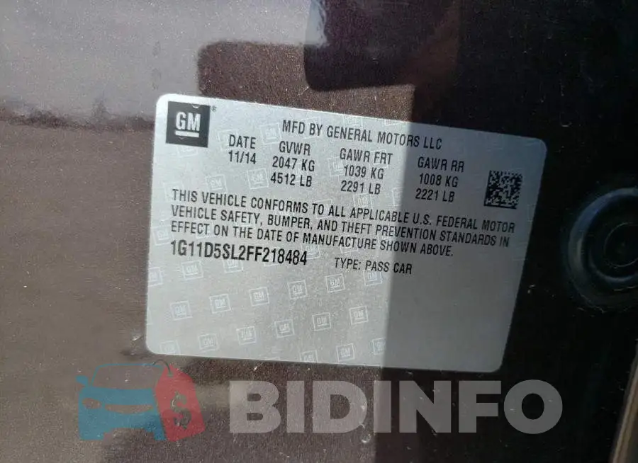 1G11D5SL2FF218484 Photo# 13