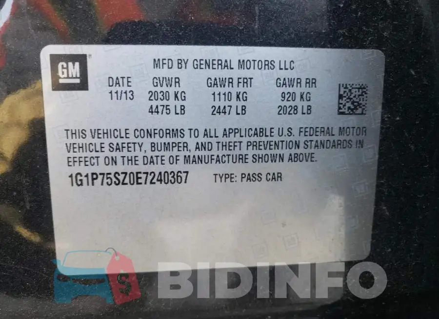 1G1P75SZ0E7240367 Photo# 12