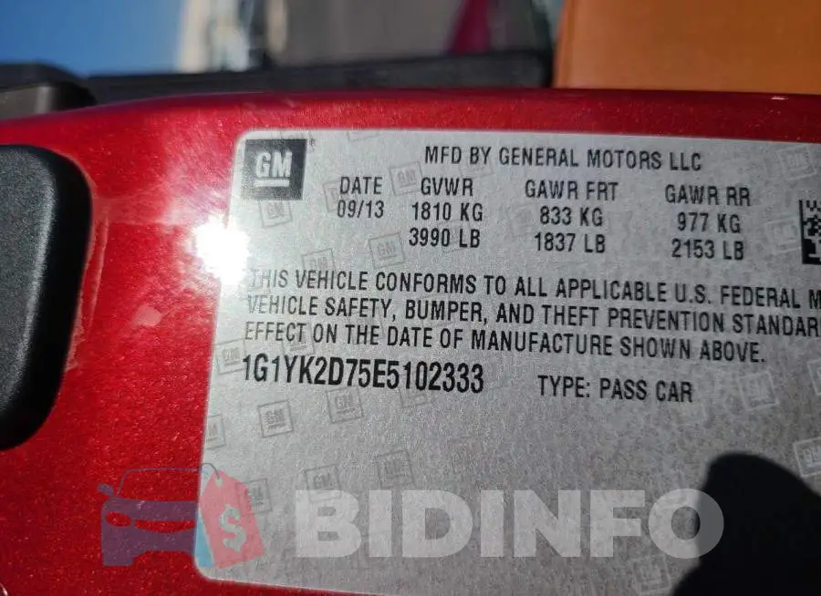1G1YK2D75E5102333 Photo# 10