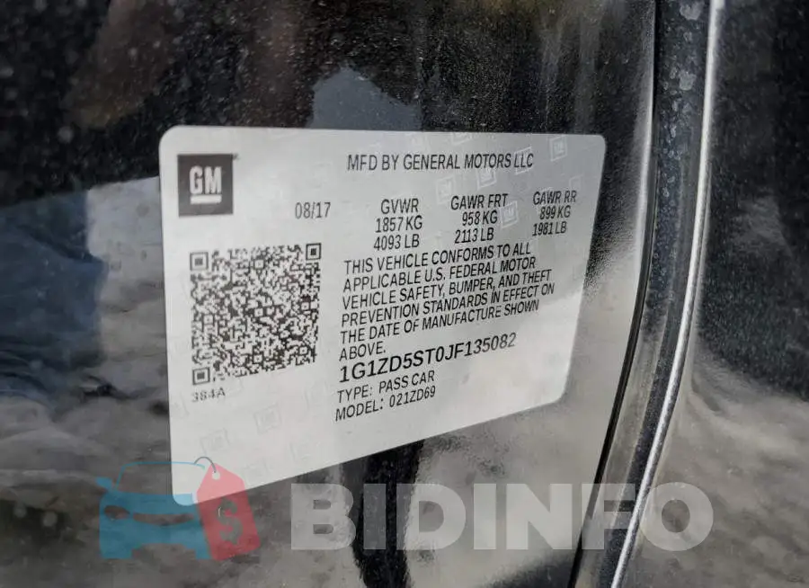 1G1ZD5ST0JF135082 Photo# 12