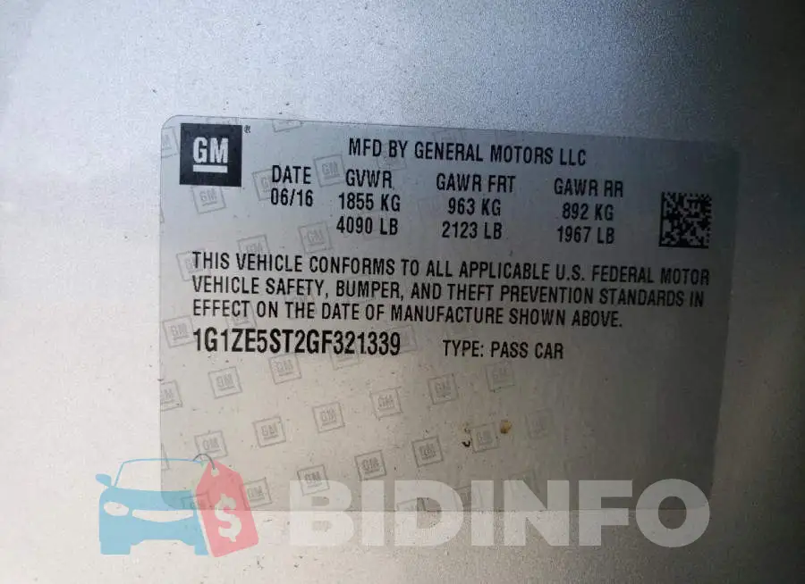 1G1ZE5ST2GF321339 Photo# 13