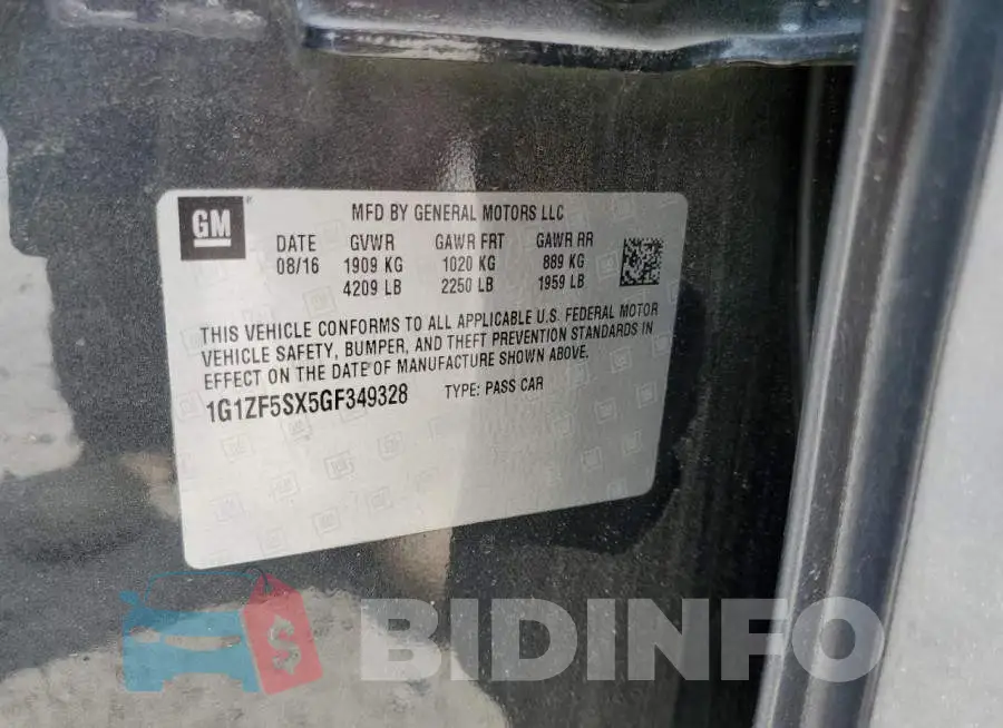 1G1ZF5SX5GF349328 Photo# 13