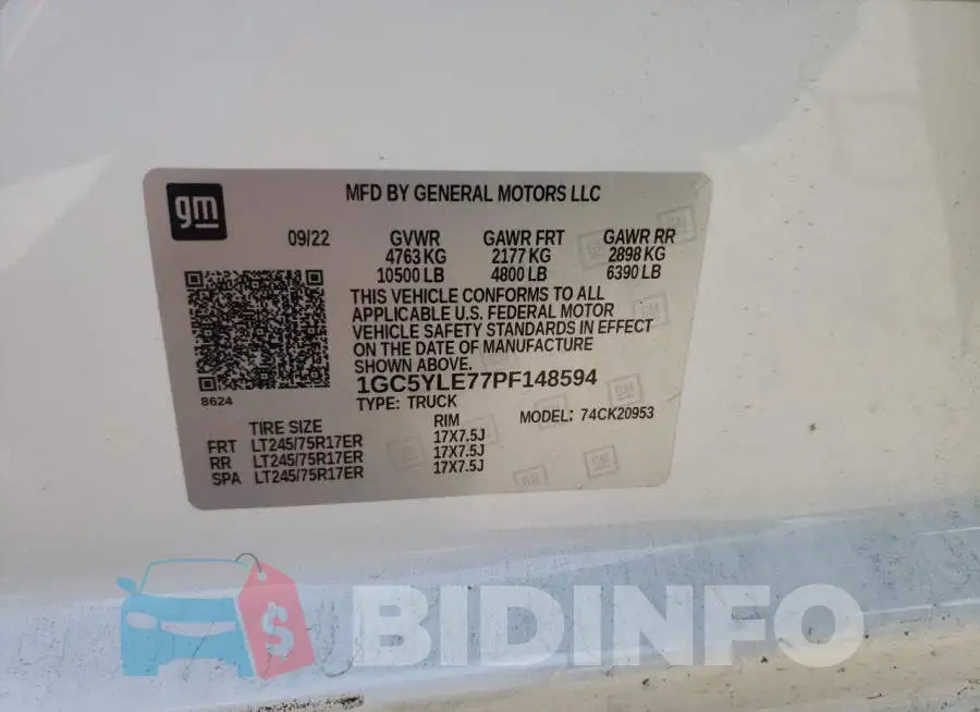 1GC5YLE77PF148594 Photo# 12