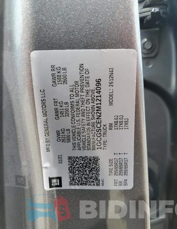 1GCGSCEN2M1214096 Photo# 13