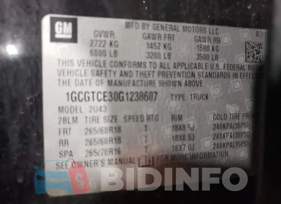 1GCGTCE30G1238607 Photo# 12