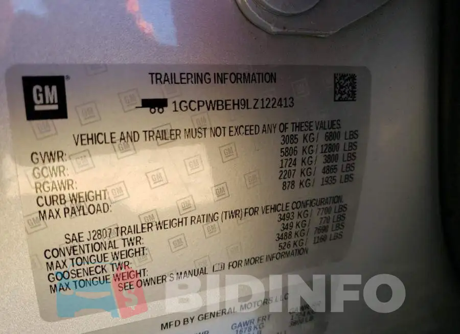 1GCPWBEH9LZ122413 Photo# 12