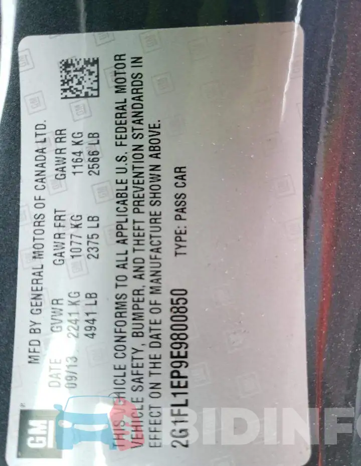 2G1FL1EP9E9800850 Photo# 13