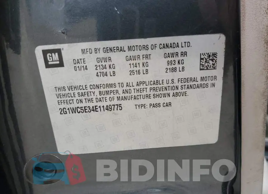 2G1WC5E34E1149775 Photo# 12