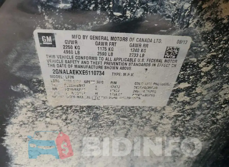 2GNALAEKXE6110734 Photo# 12