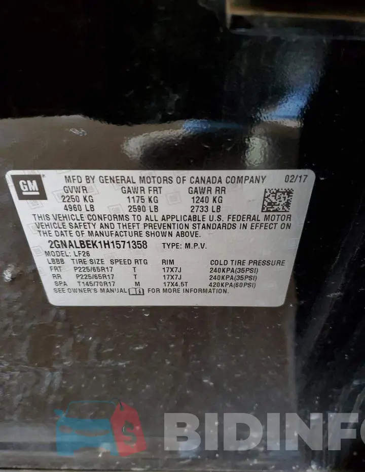 2GNALBEK1H1571358 Photo# 12