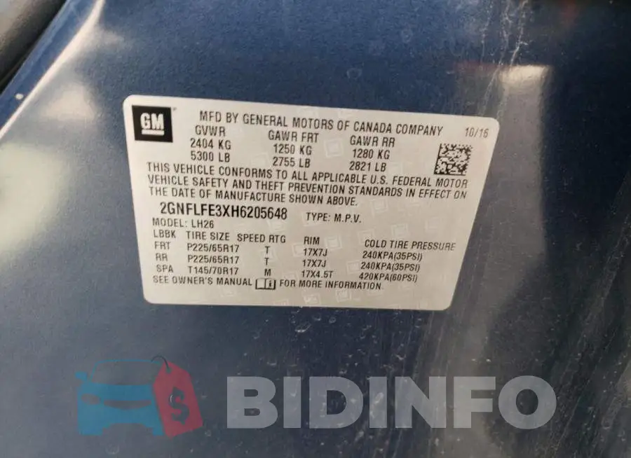 2GNFLFE3XH6205648 Photo# 14
