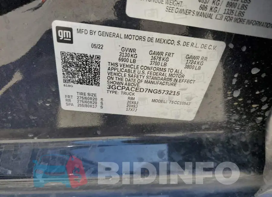 3GCPACED7NG573215 Photo# 12