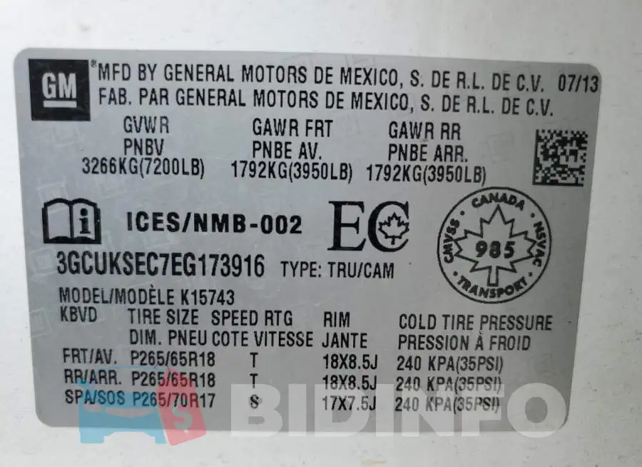 3GCUKSEC7EG173916 Photo# 10