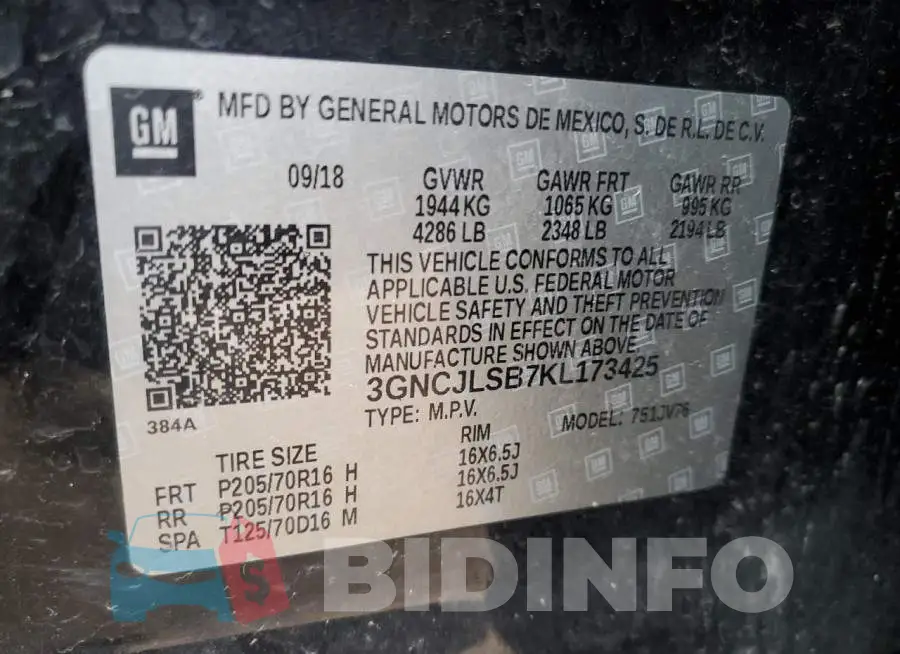 3GNCJLSB7KL173425 Photo# 13