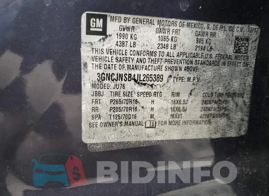 3GNCJNSB4JL265389 Photo# 12