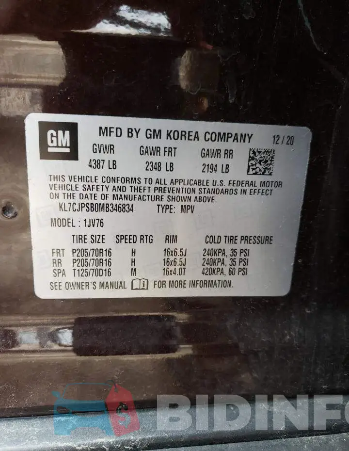KL7CJPSB0MB346834 Photo# 14