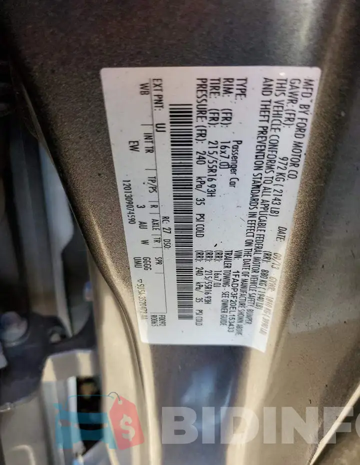 1FADP3F20EL153433 Photo# 12