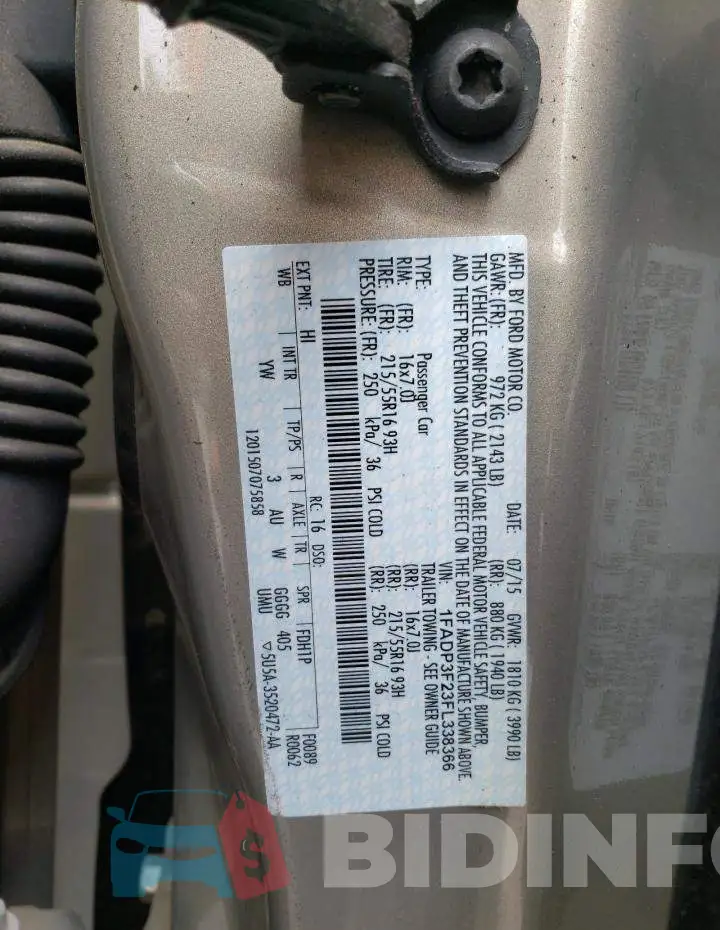 1FADP3F23FL338366 Photo# 12