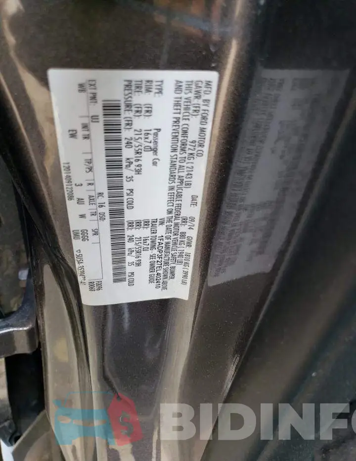 1FADP3F27EL402410 Photo# 12