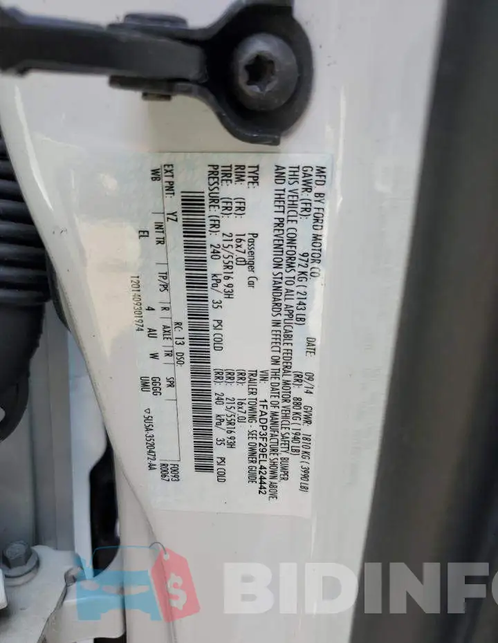 1FADP3F29EL424442 Photo# 12
