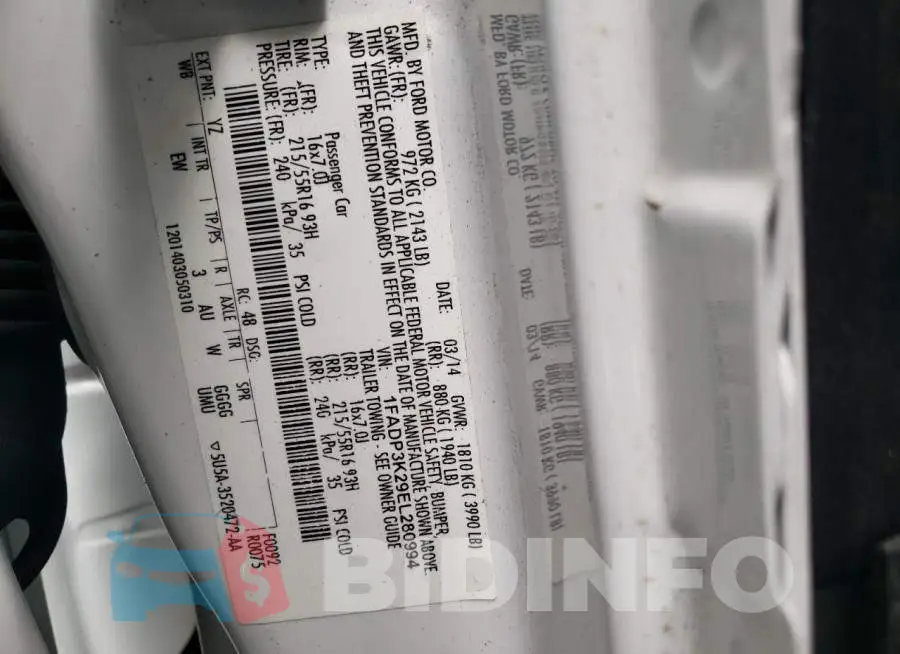 1FADP3K29EL280994 Photo# 12