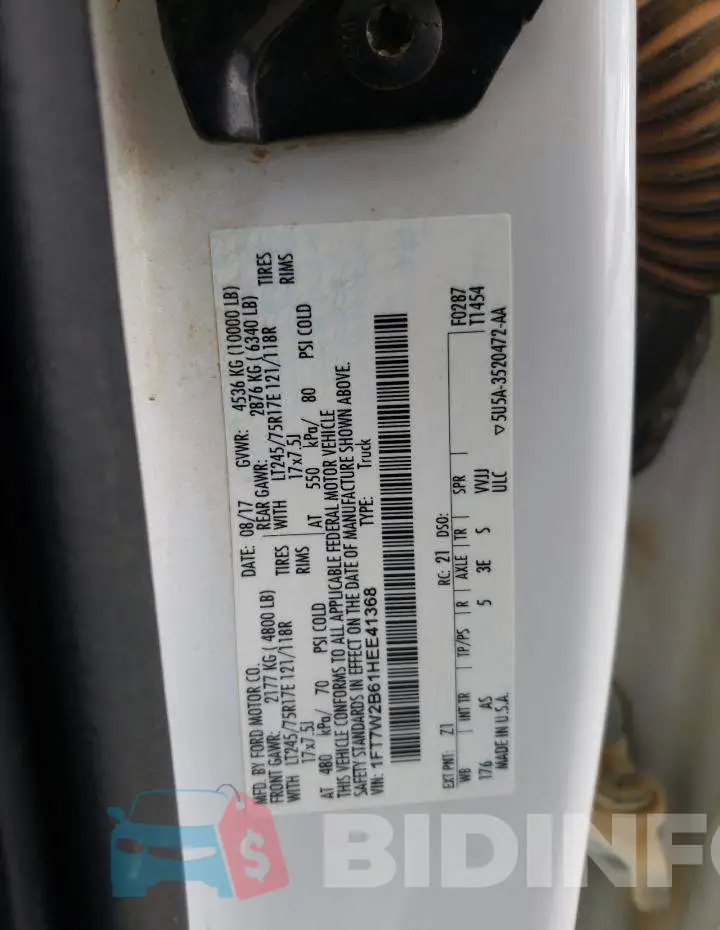 1FT7W2B61HEE41368 Photo# 12