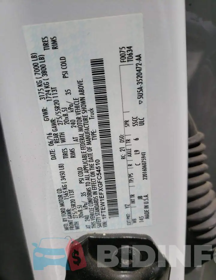 1FTEW1EFXGFC54510 Photo# 12