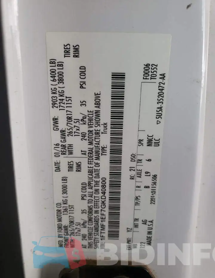 1FTMF1EF7GKD40800 Photo# 12