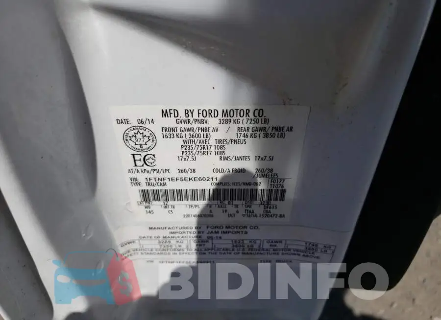 1FTNF1EF5EKE60211 Photo# 12