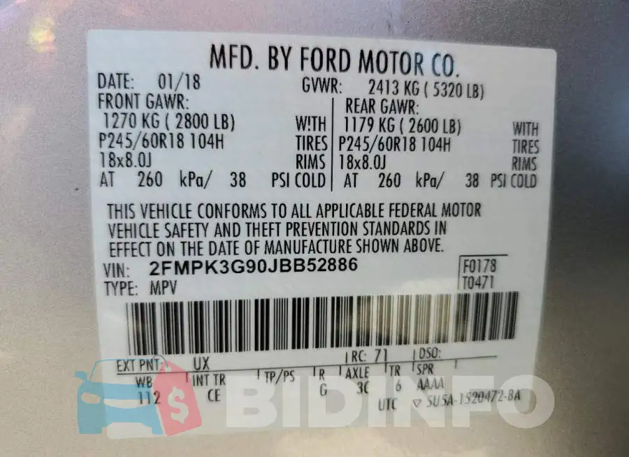 2FMPK3G90JBB52886 Photo# 12