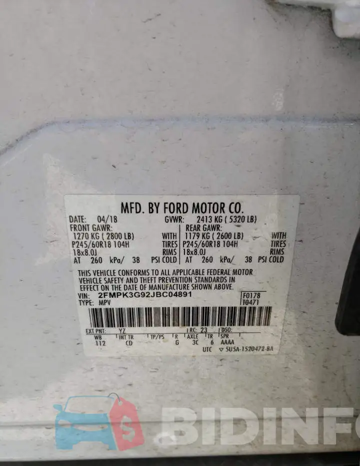 2FMPK3G92JBC04891 Photo# 13
