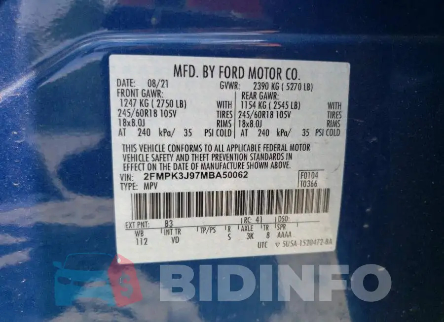 2FMPK3J97MBA50062 Photo# 13